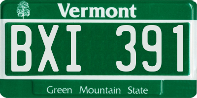 VT license plate BXI391