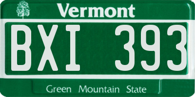 VT license plate BXI393