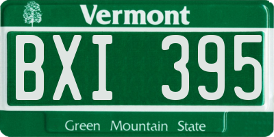 VT license plate BXI395
