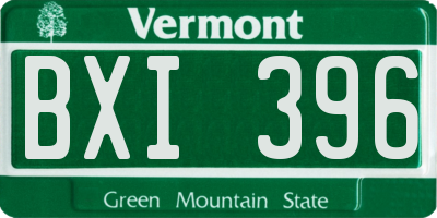 VT license plate BXI396