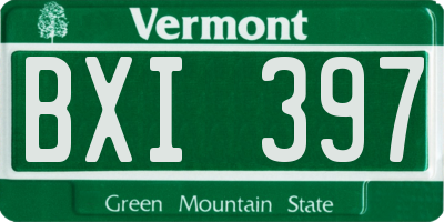 VT license plate BXI397