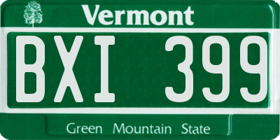 VT license plate BXI399