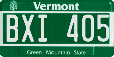 VT license plate BXI405
