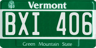 VT license plate BXI406