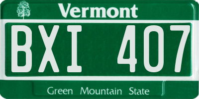 VT license plate BXI407