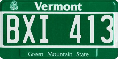 VT license plate BXI413