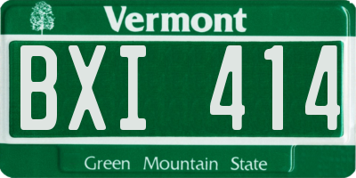 VT license plate BXI414