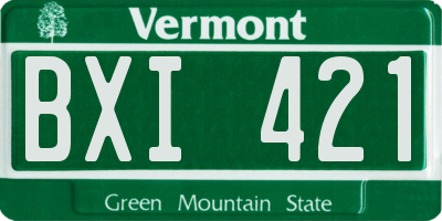 VT license plate BXI421
