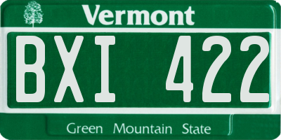 VT license plate BXI422