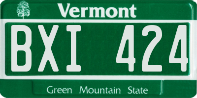 VT license plate BXI424