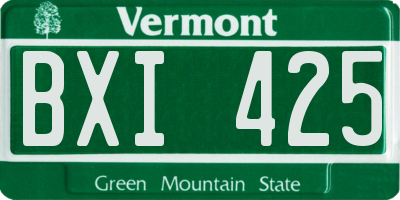 VT license plate BXI425
