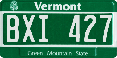 VT license plate BXI427
