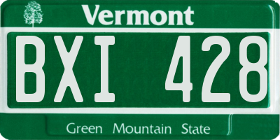 VT license plate BXI428