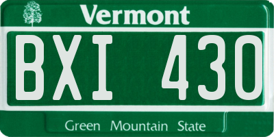 VT license plate BXI430
