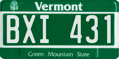 VT license plate BXI431