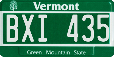 VT license plate BXI435