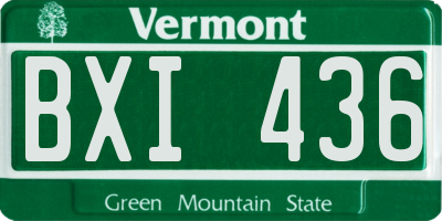 VT license plate BXI436