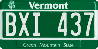 VT license plate BXI437