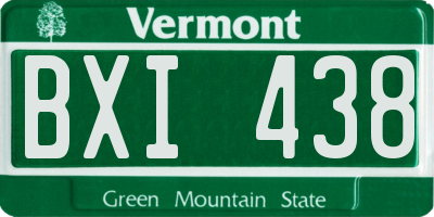 VT license plate BXI438