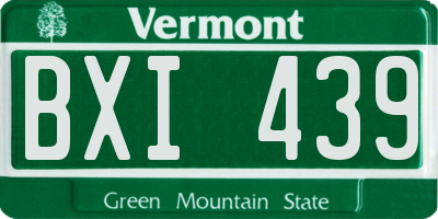 VT license plate BXI439