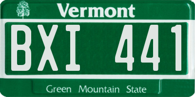 VT license plate BXI441