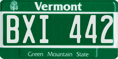 VT license plate BXI442