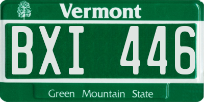 VT license plate BXI446