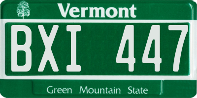 VT license plate BXI447