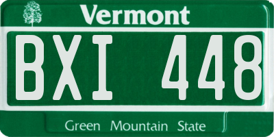 VT license plate BXI448