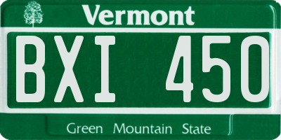 VT license plate BXI450