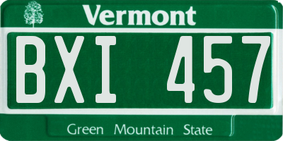 VT license plate BXI457