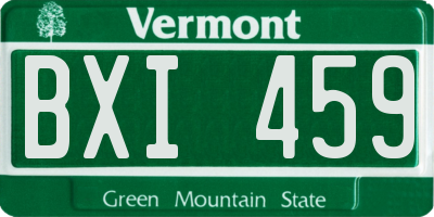 VT license plate BXI459