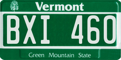 VT license plate BXI460