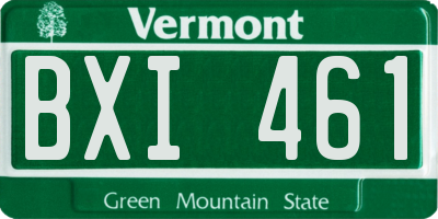 VT license plate BXI461