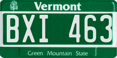 VT license plate BXI463