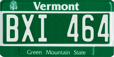 VT license plate BXI464