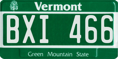 VT license plate BXI466