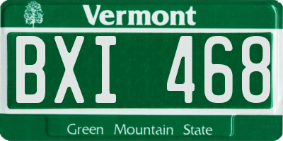 VT license plate BXI468