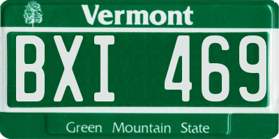 VT license plate BXI469