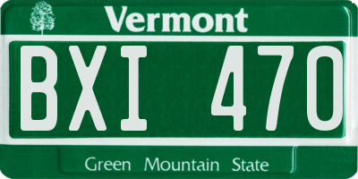VT license plate BXI470