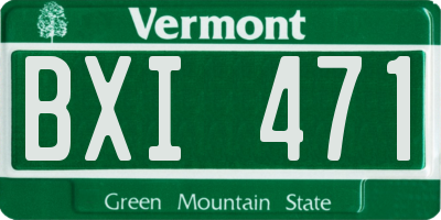 VT license plate BXI471