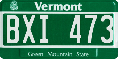 VT license plate BXI473