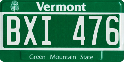 VT license plate BXI476