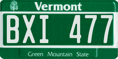 VT license plate BXI477
