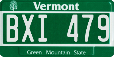 VT license plate BXI479