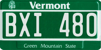 VT license plate BXI480