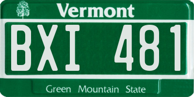 VT license plate BXI481
