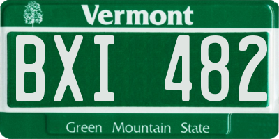 VT license plate BXI482