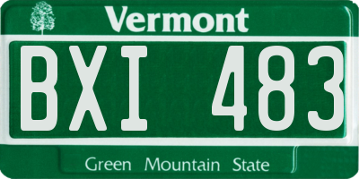 VT license plate BXI483