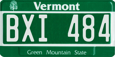 VT license plate BXI484